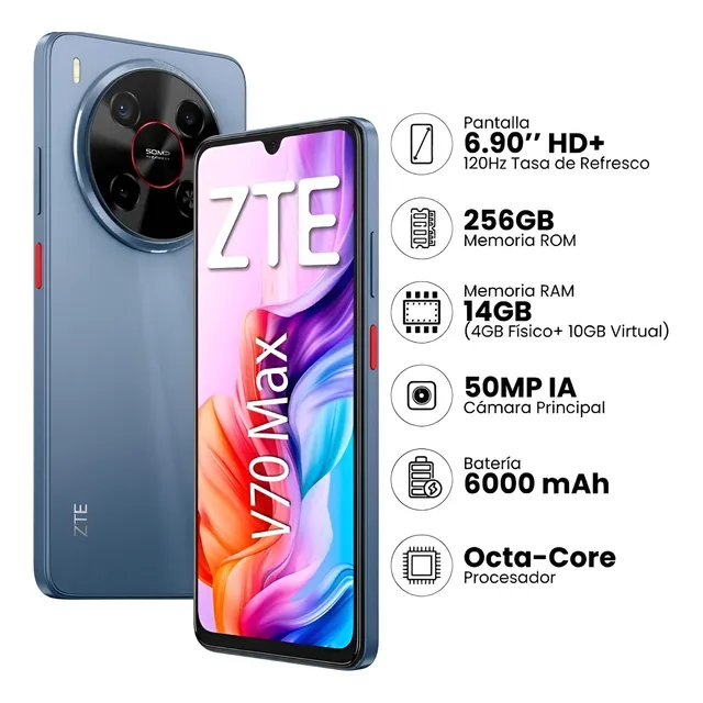 Zte Blade V70 Max 6.9  14gb + 256gb, 50mp+2mp+camara Ia