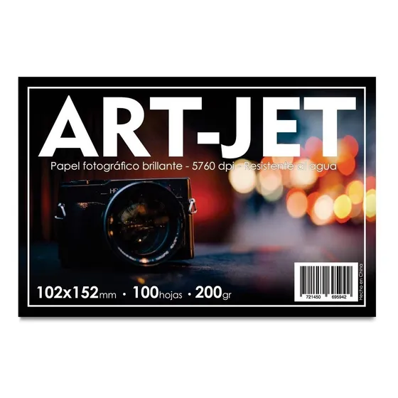 Papel Fotográfico Art-jet 10x15 Brillante X100hjs Color Blanco