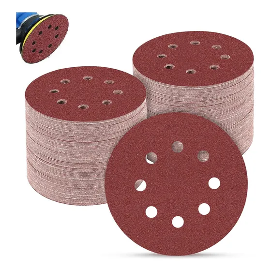 Juego De 150 Discos De Lija, Amoladora Excéntrica Con Gancho Y Bucle De 12.5 Cm, Discos De Lija Papel De Lija 8 Agujeros, 10x (60/80/100/120/150/180/240/320/400/600),lijadora Orbital Aleatoria