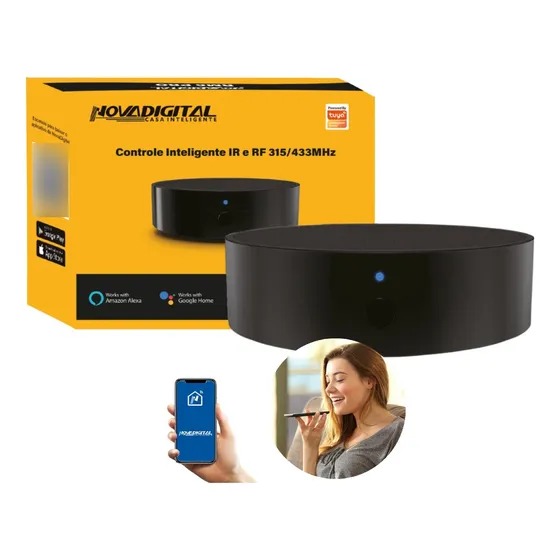 Smart Controle Universal Wifi Ir E Rf315/433mhz Alexa