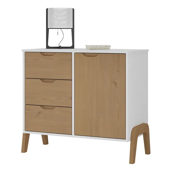 Comoda Cajonera Aparador Living Comedor Dormitorio Madera Color Blanco/pino