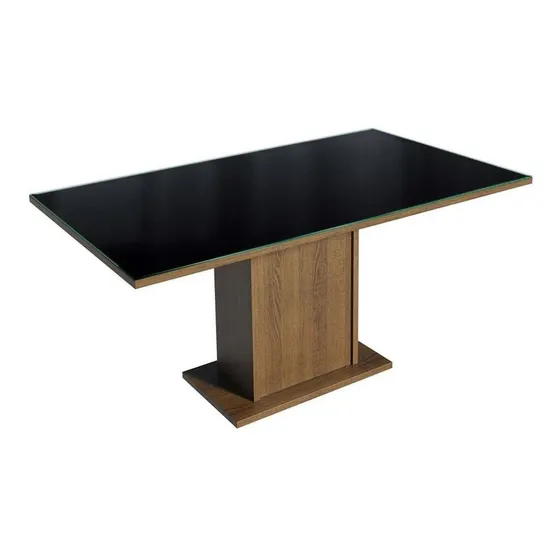 Mesa de Comedor Rectangular 6 Puestos Marrón/Negro Madesa