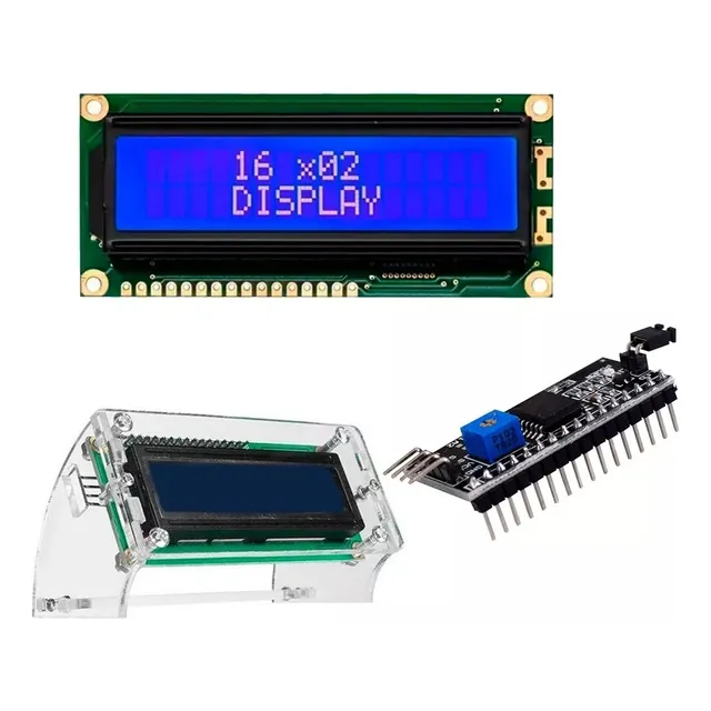Kit Pantalla Display 16x2 Lcd 1602a + Carcasa + Interfaz I2c