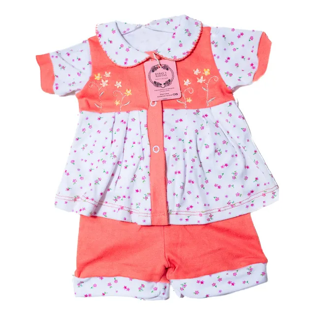 Conjunto Bebé Vestido De Algodón Recién Nacido. Babyshower