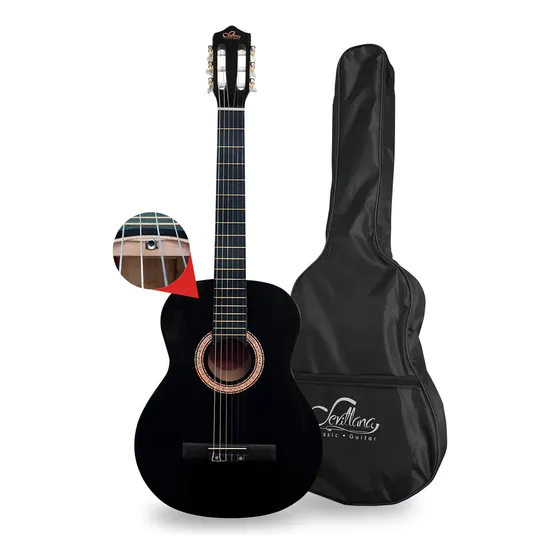 Guitarra clásica La Sevillana 8448 para diestros negra