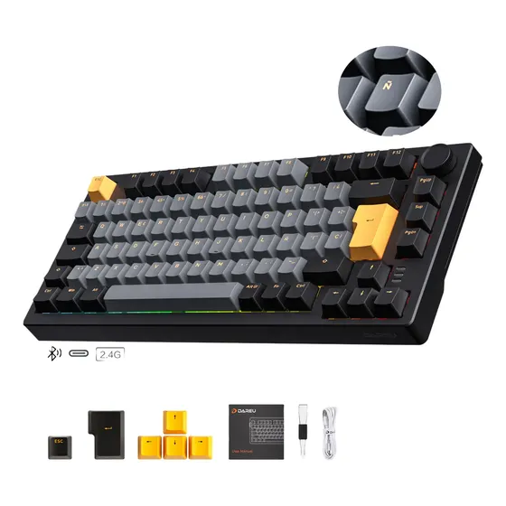 Teclado Mecánico Gaming Dareu Ek75pro Con Controles Multimed
