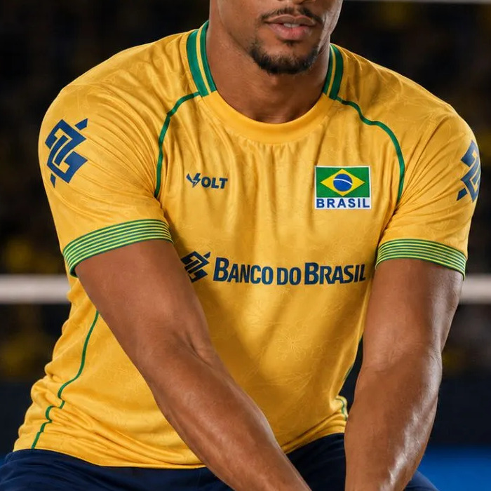 Camisa Vôlei Brasil Camiseta Masculina Cbv 2026 Volt