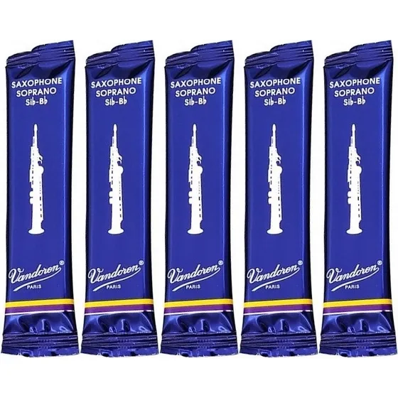 5 Palhetas Vandoren Tradicional Sax Soprano - N° 1 Até 3