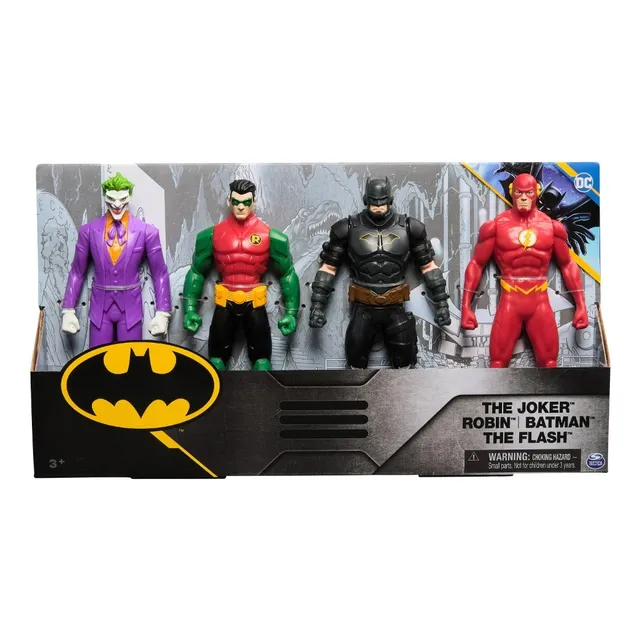 Dc Comics Pack 4 Figuras 15cm Joker Robin Batman Flash