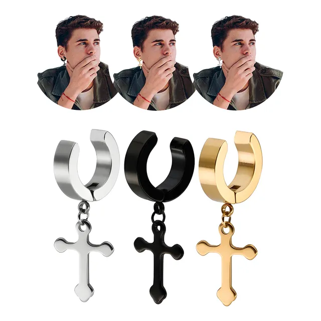 Aretes Presión Argolla Acero Resistente Piercing Moda Unisex