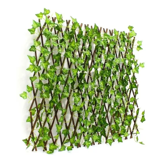 Kit 2 Treliça Folhagem Planta Verde Cerca Expansível 2metros