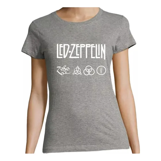 Franelas 100% Algodón Para Dama Rock, Led Zeppelin