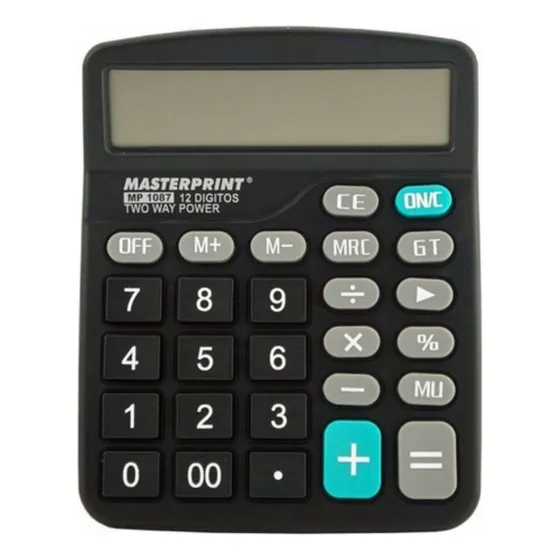 Calculadora De Mesa 12 Dígitos Masterprint Mp1087 Bateria