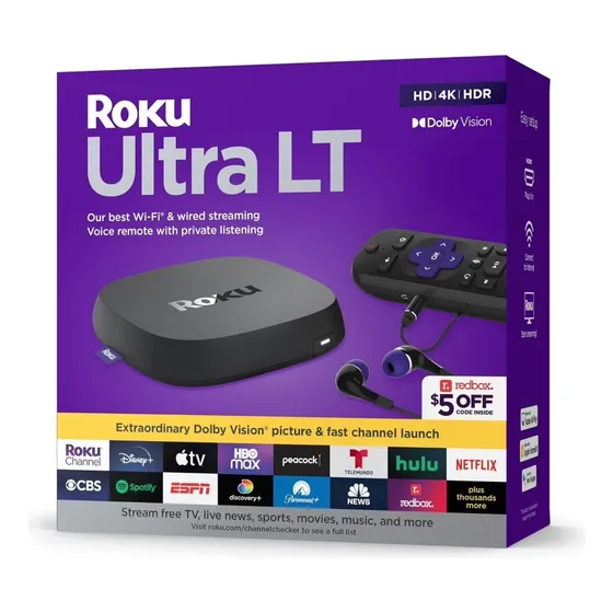 Roku Ultra Lt 4801rw 4k Hdr 2gb Ram Voice Control - Open Box