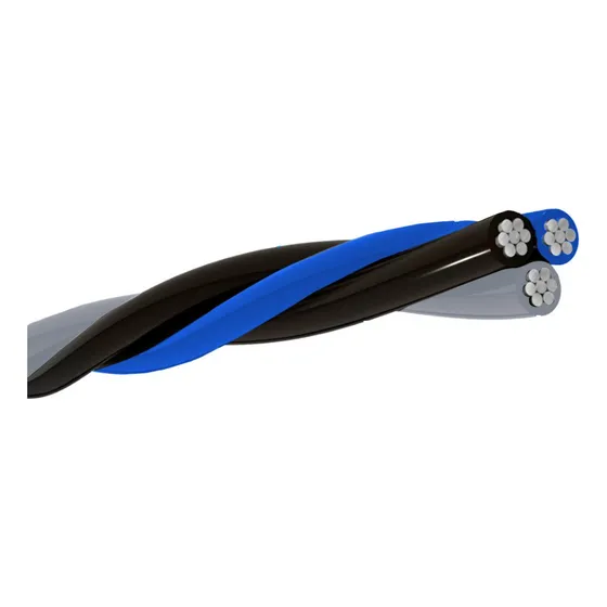 Fio Multiplex Para Poste Triplo-150 Metros 16mm Neutro Isol Cobertura Preto Cinza E Azul
