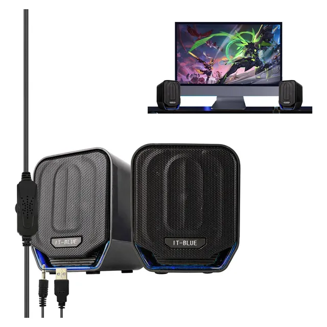 Bocinas Computadora Pc Laptop Multimedia Stereo Luces Led