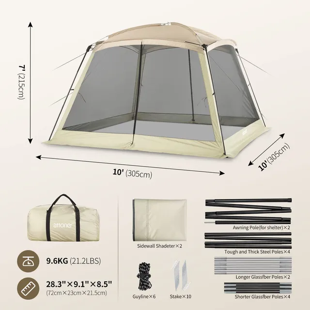 Attoner Pantalla Para Casa Campamento 10 X Pie Red Malla 6 8