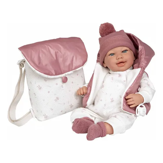 Muñeca Bebé Elegance Adi 45cm Tipo Reborn Arias Con Mochila