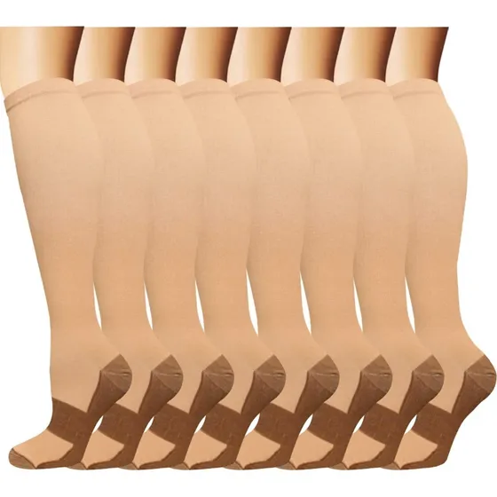 Medias De Compresión 20-30mmhg Beige Y Blancas