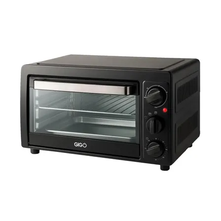 Horno Electrico De Mesa Gigo 15lts 1300w Grill 3 Niveles Temporizador Color Negro