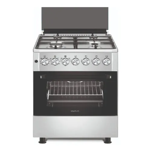 Cocina Smartlife Combinada 4 Hornallas Grill 57x57 Inox Color Plateado