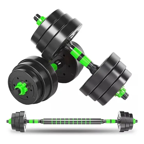 Jogo De Halteres Duplo Kit Aço Emborrachado 20kg Crossfit