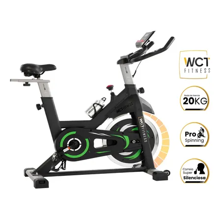 Bicicleta Ergonômica Spinning 20kg Roda Inércia Wct Fitness Preto