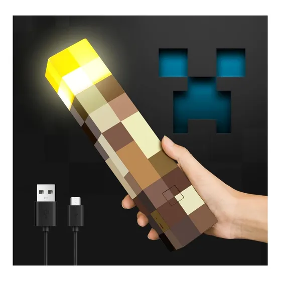 Lámpara Antorcha De Minecraft, Luz Led De Noche 4 Colores