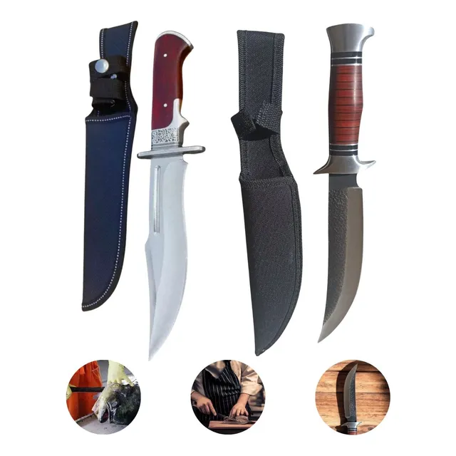 Kits Faca Churrasco Profissional Premium Polegadas Bainha Nf