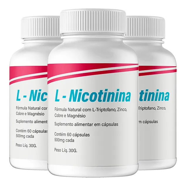 3 Frascos L-nicotinina 100% Original - 180 Caps
