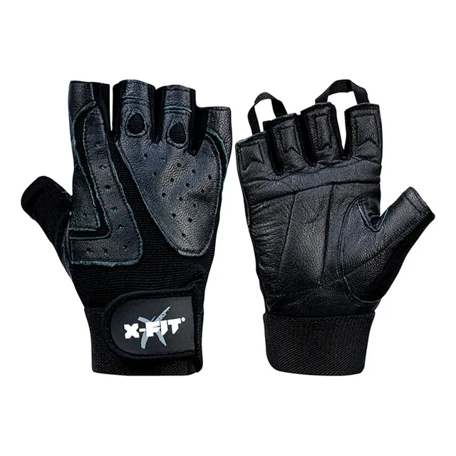 Mitones De Cuero Para Pesas X-fit Guantes Gym