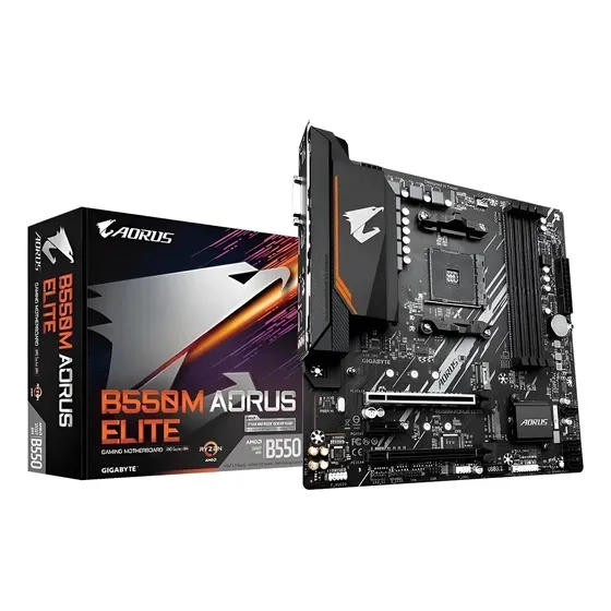 Placa Mae Gigabyte B550m Aorus Elite Am4 Ddr4 Hdmi Cor Preto