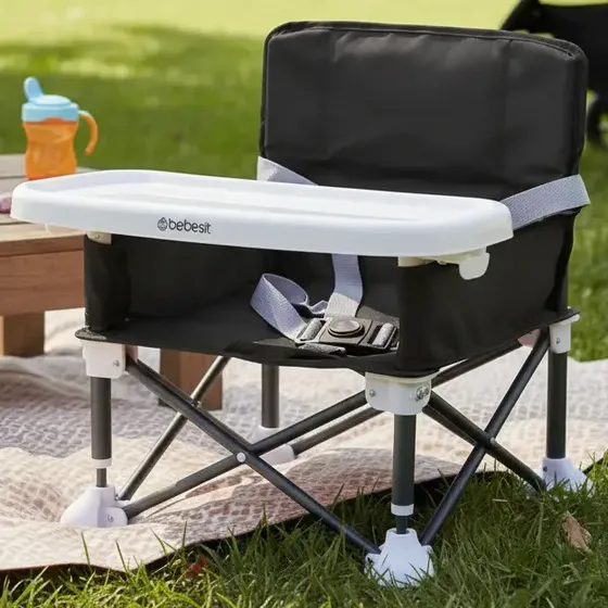 Silla De Comer Plegable Camping Xt01 Negro