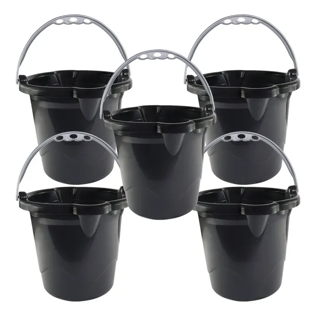 Kit 5 Balde Com Alça Ergonômica Limpeza Casa Jardim Obra