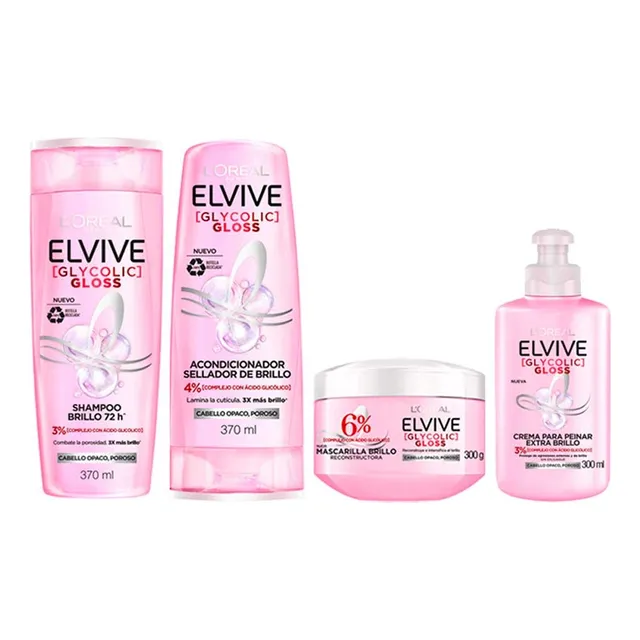 Pack Elvive Glycolic Gloss: Sha + Aco + Ctt + Cpp