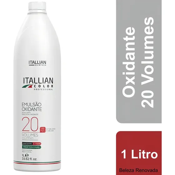 Agua Oxigenada Itallian Color 20 Volumes 1L Creme Profissional