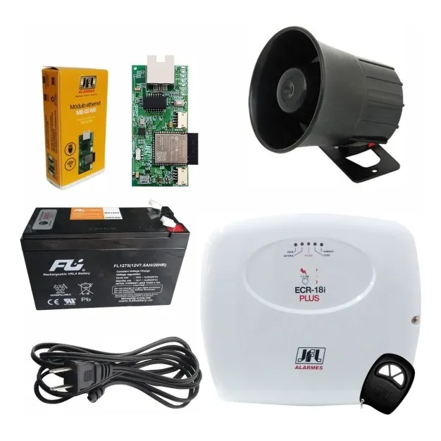 Energizador 1.600mts +ethernet +sirena 20w +batería