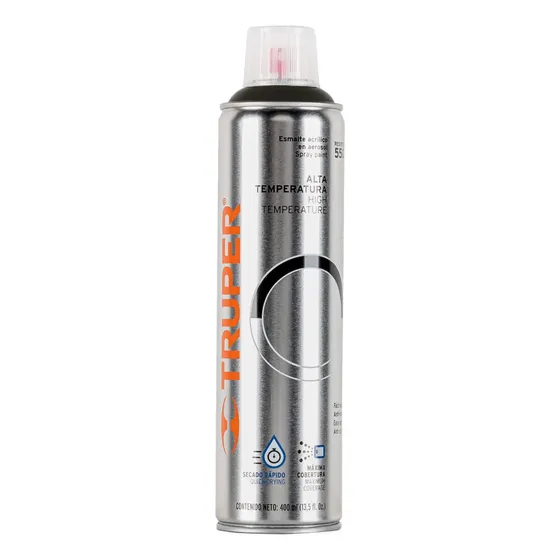 Pintura Spray Alta Temperatura Color Negro 400 Ml, Truper