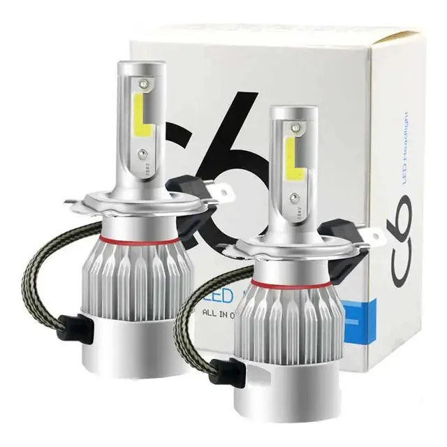 Kit Faros Lampara De Auto C6 H4 X2 Unidades Luz Led Coche