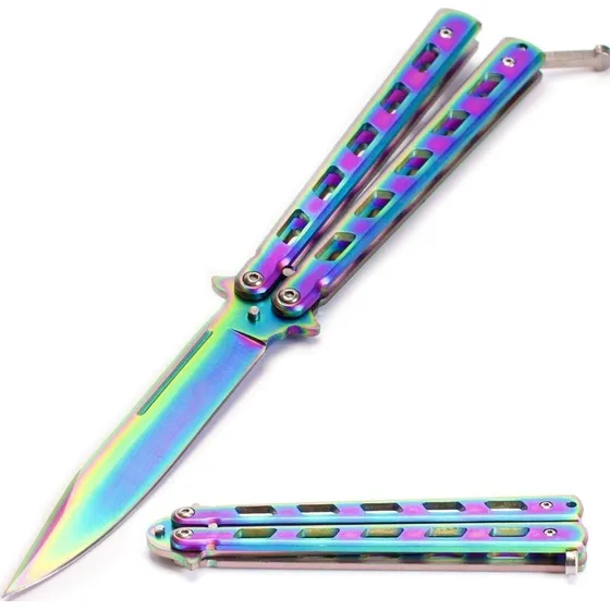 Mariposa Navaja Tornasol Practica Cuchillo Truco Csgo