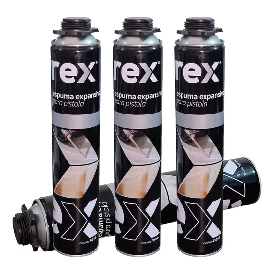 Pack 3 Espuma Expansiva Poliuretano Para Pistola 750 Ml Rex