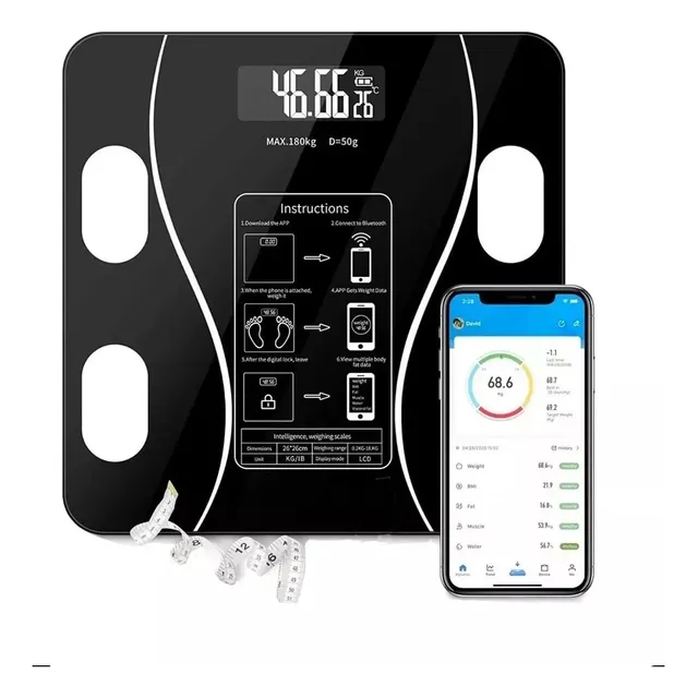 Pesa Digital De Baño Inteligente A Pilas Bluetooth App