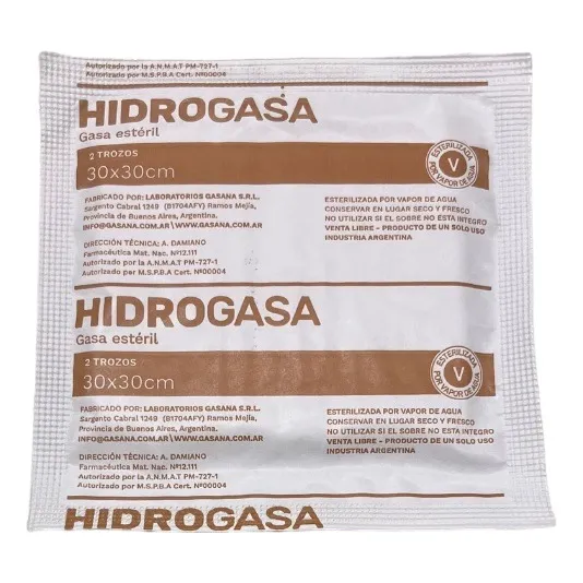 100 Sobres X 2 Trozos Gasa Estéril 30 Cm. X 30 Cm. Hidrogasa