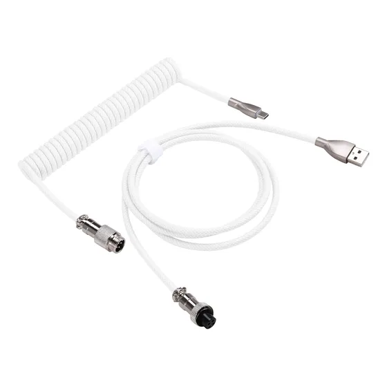 Cabo De Teclado Em Espiral Usb C Cabo De Teclado Mecânico Tr