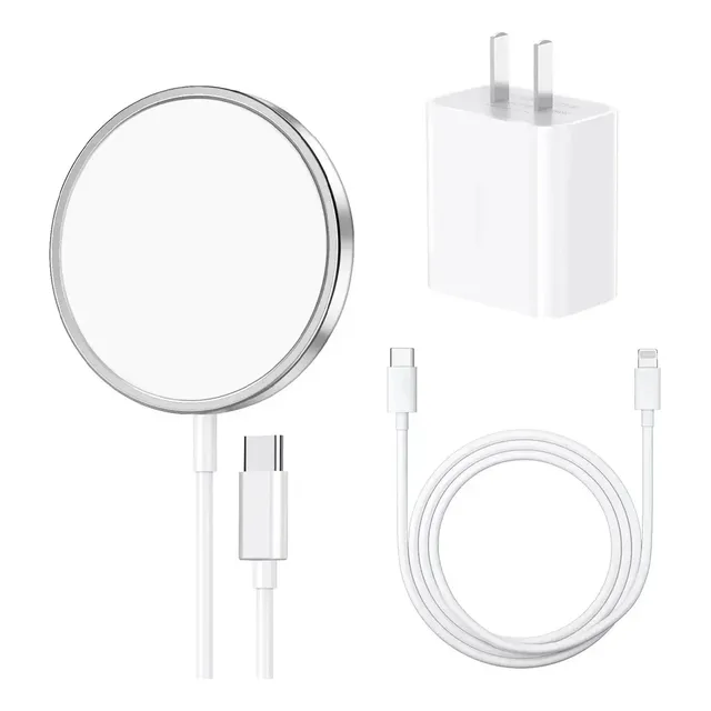 Moreka kit cargador inalámbrico tipo c 20w carga rapida 1m color blanco fast charger