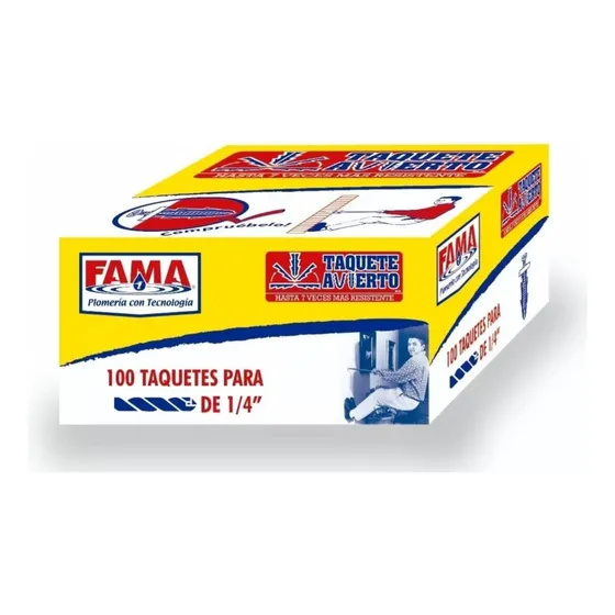 Taquete Abierto 1/4 100 Pzas Fama 9491 (100 Cajas)