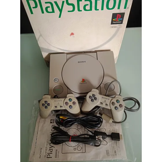 Console Playstation 1 Fat Scph-7000 Com 2 Controles Ps1 Cinza