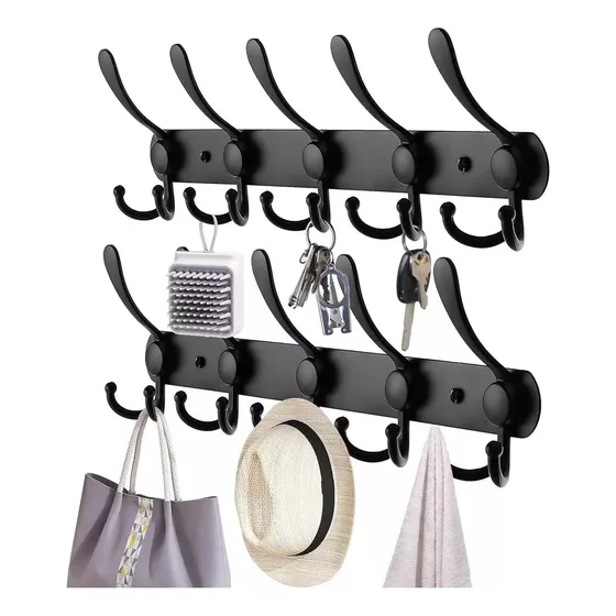 2pzs Ganchos Perchero Sombrero Doble Colgador Pared Cocina 