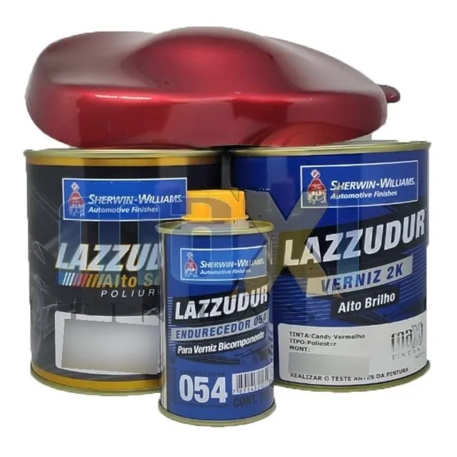 Tinta Automotiva Candy Vermelho 900ml + Base Aluminio Graudo