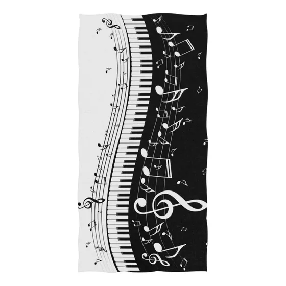 Linomo Toalla Mano Nota Musical Para Piano Algodon Cara Niño